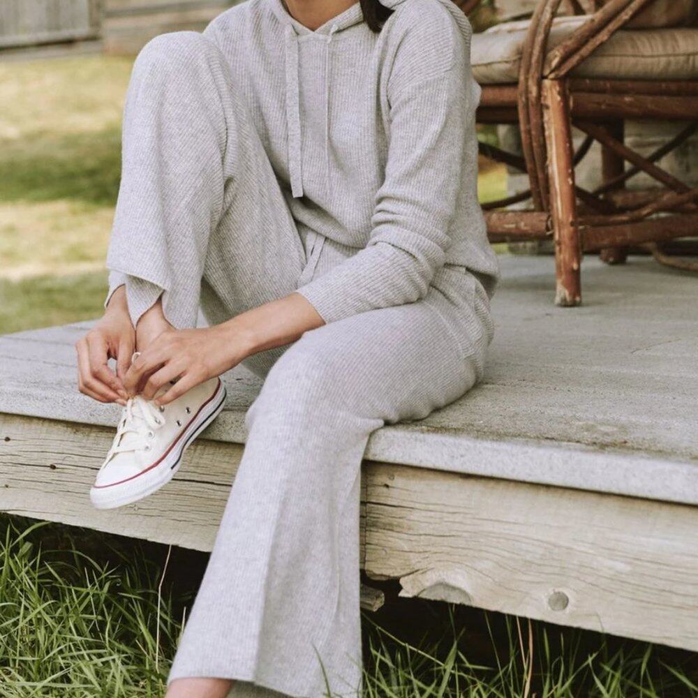 Faherty Cloud Cashmere Pants in Foggy Grey M